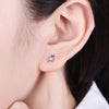 Swirl Solitaire Lab Grown Diamond Stud Earrings 18K White Gold
