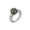 Tahitian South Sea Round Black Pearl Ring