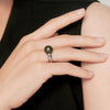 Tahitian South Sea Round Black Pearl Ring