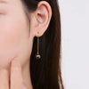 Tahitian South Sea Round Pearl Chain Earrings 18k Yellow Gold