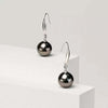 Tahitian South Sea Round Pearl Drop Earrings 18k White Gold