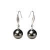 Tahitian South Sea Round Pearl Drop Earrings 18k White Gold