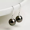 Tahitian South Sea Round Pearl Drop Earrings 18k White Gold