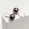 Tahitian South Sea Round Pearl Drop Earrings 18k White Gold
