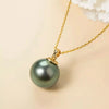 Tahitian South Sea Round Pearl Hope Necklace 18K Yellow Gold
