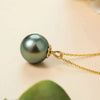 Tahitian South Sea Round Pearl Hope Necklace 18K Yellow Gold