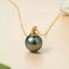 Tahitian South Sea Round Pearl Hope Necklace 18K Yellow Gold