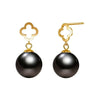 Tahitian South Sea Round Pearl Stud Earrings 18k Yellow Gold