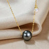 Tahitian South Sea Round Pearl with Japanese Akoya Pearl Necklace 18K Yellow Gold