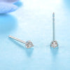 Three-Prong Round Lab Grown Diamond Stud Earrings 18K White Gold