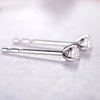 Three-Prong Round Lab Grown Diamond Stud Earrings 18K White Gold