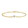Three Prong Heart Shape Lab Grown Diamond Bracelet in 18K Yellow Gold