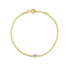 Three Prong Heart Shape Lab Grown Diamond Bracelet in 18K Yellow Gold