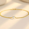 Three Prong Heart Shape Lab Grown Diamond Bracelet in 18K Yellow Gold