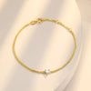 Three Prong Heart Shape Lab Grown Diamond Bracelet in 18K Yellow Gold