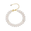 Triple White Round Freshwater Pearl Bracelet AAA Grade