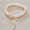 Triple White Round Freshwater Pearl Bracelet AAA Grade