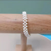 Triple White Round Freshwater Pearl Bracelet AAA Grade