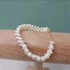 Triple White Round Freshwater Pearl Bracelet AAA Grade