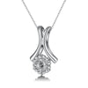 Twist Floral Halo Style Diamond Pendant Setting