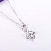 Twisted Bezel Set Lab Grown Diamond Necklace 18K White Gold