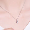 Twisted Bezel Set Lab Grown Diamond Necklace 18K White Gold
