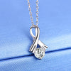 Twisted Bezel Set Lab Grown Diamond Necklace 18K White Gold