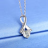Twisted Bezel Set Lab Grown Diamond Necklace 18K White Gold