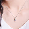 Twisted Bezel Set Lab Grown Diamond Necklace 18K White Gold