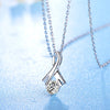 Twisted Bezel Set Lab Grown Diamond Necklace 18K White Gold