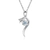 Twisted Bezel Set Lab Grown Diamond Necklace in 18K White Gold