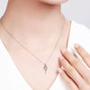 Twisted Bezel Set Lab Grown Diamond Necklace in 18K White Gold