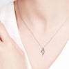 Twisted Bezel Set Lab Grown Diamond Necklace in 18K White Gold