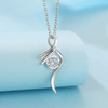 Twisted Bezel Set Lab Grown Diamond Necklace in 18K White Gold