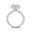 Twisted Pavé Burst Halo Style Diamond Engagement Ring Setting