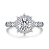 Twisted Pavé Burst Halo Style Diamond Engagement Ring Setting