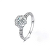 Twisted Pavé Floral Halo Lab Grown Diamond Ring in 18K White Gold
