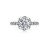 Twisted Pavé Floral Halo Lab Grown Diamond Ring in 18K White Gold