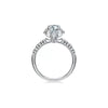 Twisted Pavé Floral Halo Lab Grown Diamond Ring in 18K White Gold