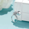 Twisted Pavé Floral Halo Lab Grown Diamond Ring in 18K White Gold
