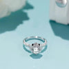 Twisted Pavé Floral Halo Lab Grown Diamond Ring in 18K White Gold