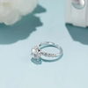 Twisted Pavé Floral Halo Lab Grown Diamond Ring in 18K White Gold