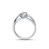 Twisted Swirl Solitaire Lab Grown Diamond Ring in 18K White Gold
