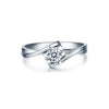 Twisted Swirl Solitaire Lab Grown Diamond Ring in 18K White Gold