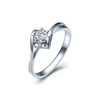 Twisted Swirl Solitaire Lab Grown Diamond Ring in 18K White Gold