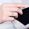 Twisted Swirl Solitaire Lab Grown Diamond Ring in 18K White Gold