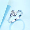 Twisted Swirl Solitaire Lab Grown Diamond Ring in 18K White Gold