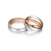 Two Tone Double Ring Lab Grown Diamond Wedding Bands 18K Gold