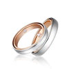 Two Tone Double Ring Lab Grown Diamond Wedding Bands 18K Gold
