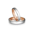 Two Tone Double Ring Lab Grown Diamond Wedding Bands 18K Gold